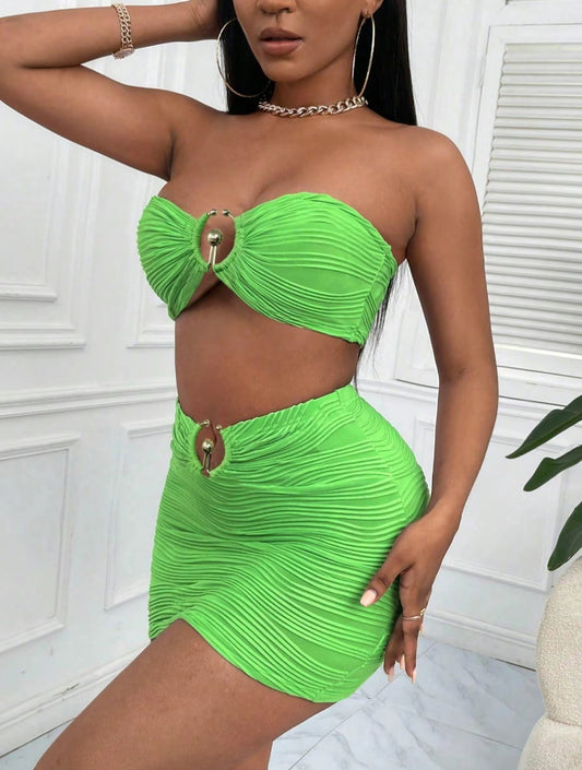 Goddess 💚Glow Skirt Set